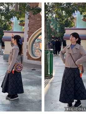 「アイテム（ライダースジャケット）」を使った、咲夜(sayo)さん（レディース・155cm）の秋コーディネート