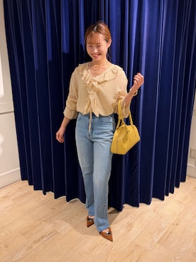 「NOLLEY’S（ノーリーズ）のアイテム」を使った、TAKAOKAさん（レディース・155cm）の秋コーディネート