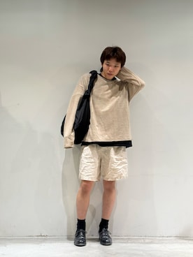 「The Make Happy Studio（ザメイクハッピーストゥディオ）のThe Make Happy Studio/ザメイクハッピーストゥディオ/CROSS BODY BAG（トートバッグ、ブラック系）」を使った、naokikuma0322さん（メンズ・168cm）の春コーディネート