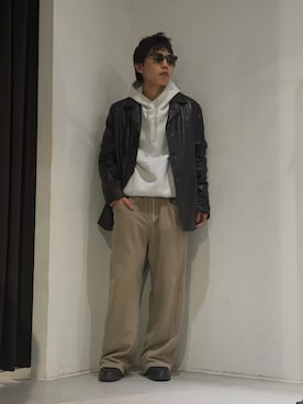 「アイテム（パーカー）」を使った、naokikuma0322さん（メンズ・168cm）の秋コーディネート