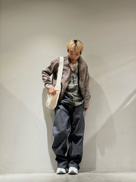 「アイテム（その他アウター、ブラウン系）」を使った、naokikuma0322さん（メンズ・168cm）の夏コーディネート