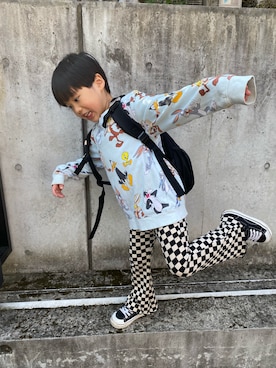 「5歳」｜「アイテム（スウェット）」を使った、Nick - ニックさん（キッズ・110cm）の春コーディネート