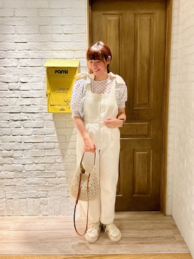 「fredy emue（フレディエミュ）のアイテム（サロペット/オーバーオール）」を使った、haraponさん（レディース・163cm）の夏コーディネート