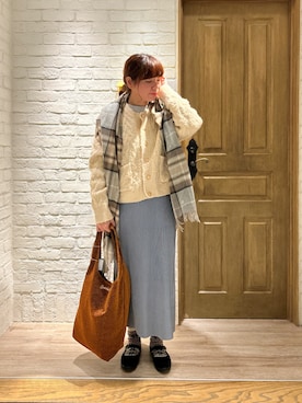 「GEVACO」｜「アイテム（カーディガン/ボレロ）」を使った、haraponさん（レディース・163cm）の冬コーディネート