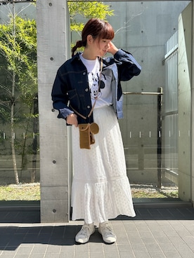 「FREDY&GLOSTER」｜「アイテム（デニムジャケット）」を使った、haraponさん（レディース・163cm）の春コーディネート