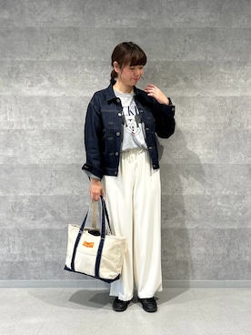 「GEVACO」｜「アイテム（Tシャツ/カットソー）」を使った、haraponさん（レディース・163cm）の春コーディネート
