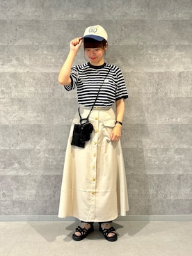 「GEVACO」｜「アイテム（帽子）」を使った、haraponさん（レディース・163cm）の春コーディネート