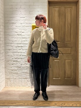「タートルネック」｜「アイテム（バックパック/リュック）」を使った、haraponさん（レディース・163cm）の冬コーディネート