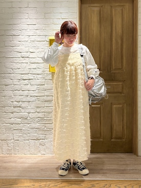 「アイテム（バックパック/リュック、シルバー系）」を使った、haraponさん（レディース・163cm）の冬コーディネート