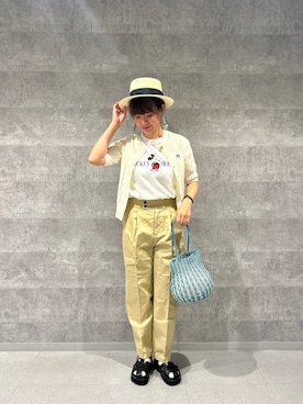 「ミッキーT」｜「アイテム（帽子）」を使った、haraponさん（レディース・163cm）の春コーディネート