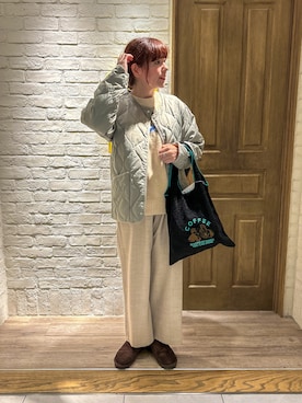 「TAION（タイオン）のアイテム（ブルゾン）」を使った、haraponさん（レディース・163cm）の秋コーディネート