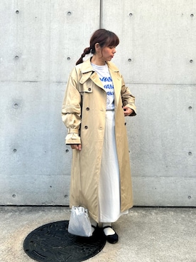「重ね着ベストシーズン」｜「アイテム（トレンチコート）」を使った、haraponさん（レディース・163cm）の秋コーディネート