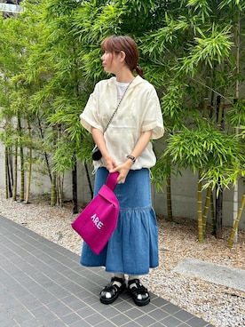 「アノラックパーカー」｜「アイテム（財布/小物）」を使った、haraponさん（レディース・163cm）の夏コーディネート