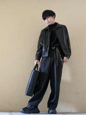 「服とコスメでなりたい自分に」｜「アイテム（ブルゾン）」を使った、ruifashion84さん（メンズ・173cm）の冬コーディネート