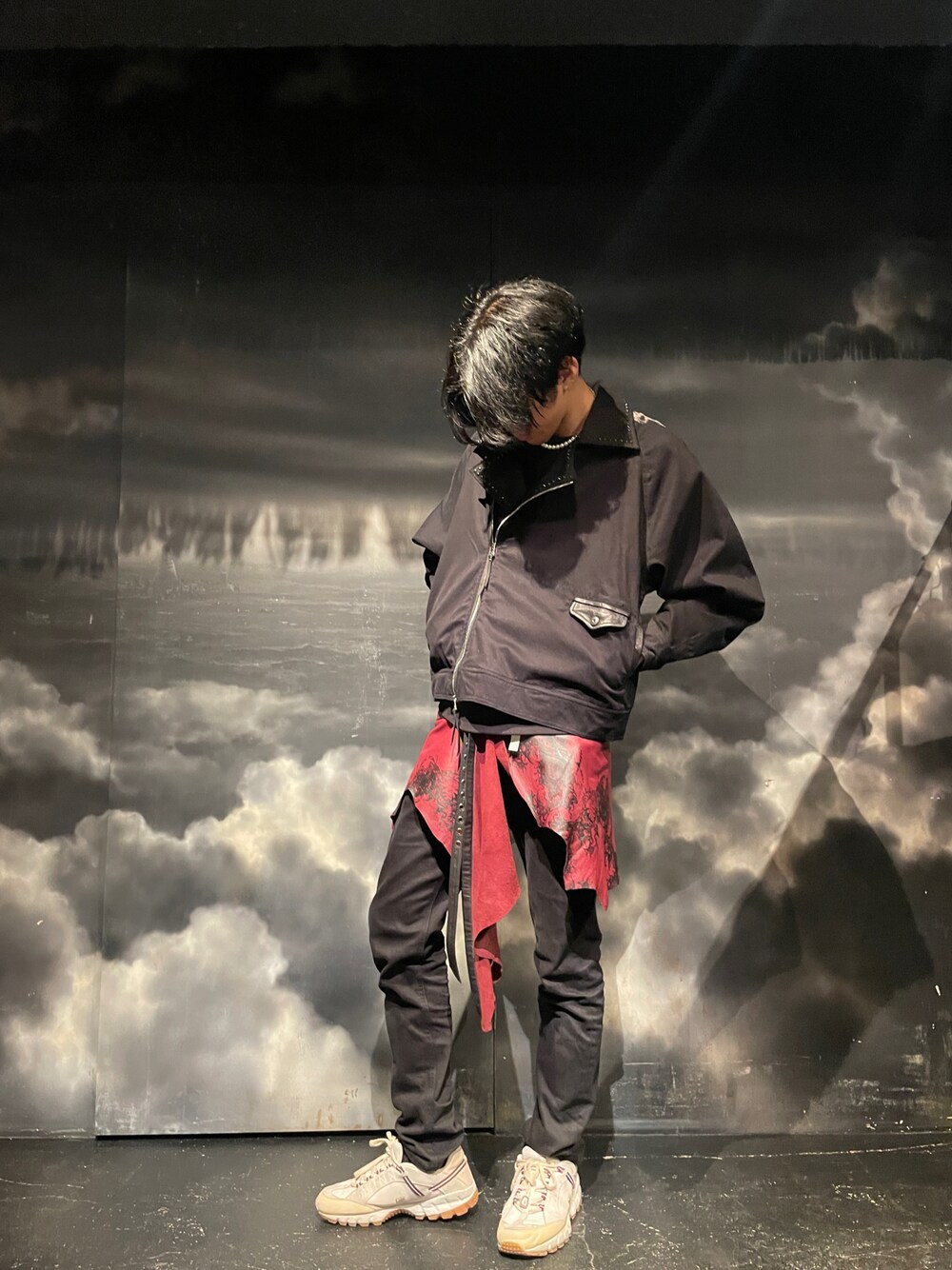 「春コーデ、カジュアルコーデ、メンズファッション、大人カジュアル、きれいめカジュアル、ootd、スニーカー、キレイめ、ライダース、スキニー、黒、ロイヤルフラッシュ、ROYAL FLASH」｜「ROYAL FLASHのアイテム（ライダースジャケット、ブラック系）」を使った、FUYUTOさん（メンズ・179cm）の春コーディネートの1枚目の写真