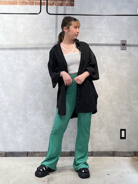 「PBLIM（ページボーイリム）のアイテム（サンダル）」を使った、りりかさん（レディース・156cm）の春コーディネート