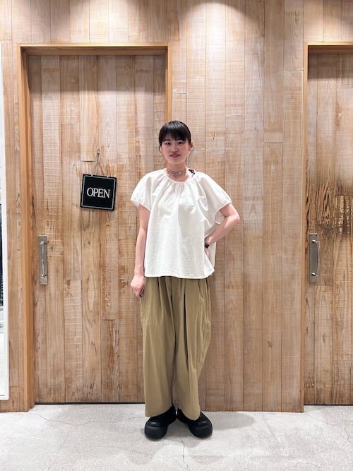 ブラウス シャツ 「GEVACO/ゲバコ」リネンフレンチスリーブブラウス レディース GEVACO ブラウス シャツ 「GEVACO」リネンフレンチスリーブプル