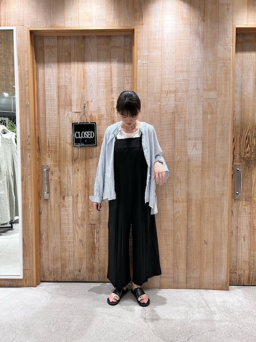 リネンレーヨンバンドカラーシャツ