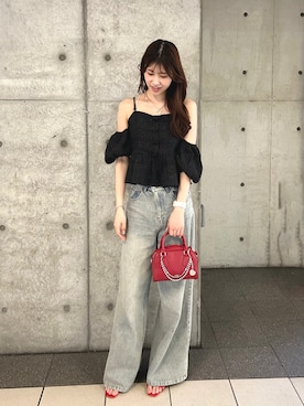 「アイテム（ボストンバッグ）」を使った、maaaya7さん（骨格ナチュラル・レディース・163cm）の夏コーディネート