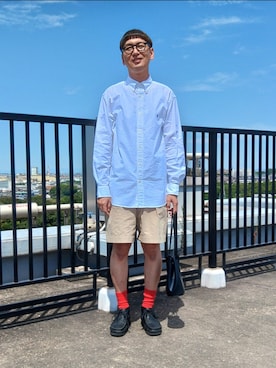 「アイテム（モカシン/デッキシューズ）」を使った、tenteco02さん（メンズ・176cm）の秋コーディネート