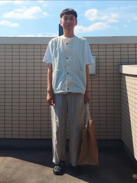 「アイテム（ベスト）」を使った、tenteco02さん（メンズ・176cm・40代）の夏コーディネート