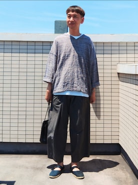「アイテム（パンツ）」を使った、tenteco02さん（メンズ・176cm）の夏コーディネート