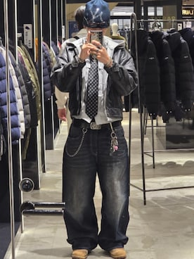 「アイテム（ネクタイ、ブラック系）」を使った、yuiさん（メンズ・181cm）の秋コーディネート