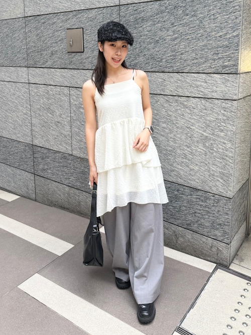 セール】ティアードサイドドロップフリルミニワンピース