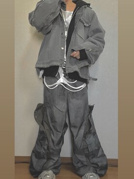 GRANCY】Button Layered Design Nylon Pants / ボタンレイヤード