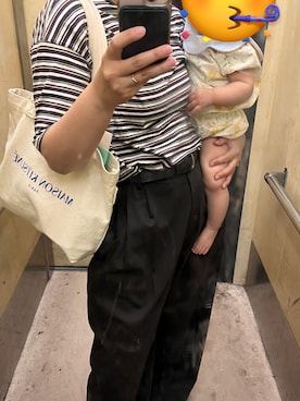 「TODAYFUL（トゥデイフル）のLightweight Tuck Trousers（その他パンツ、ブラウン系）」を使った、g.さん（レディース・162cm）の夏コーディネート