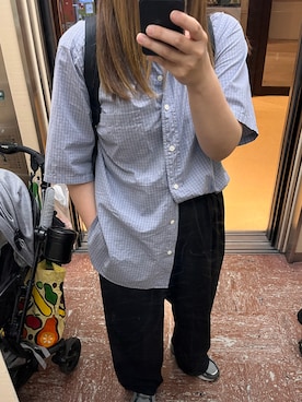 「TODAYFUL（トゥデイフル）のTODAYFUL Dry Touch Tuck Trousers（その他パンツ、ブラック系）」を使った、g.さん（レディース・162cm）の夏コーディネート