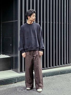 「PUBLIC TOKYO（パブリックトウキョウ）のアイテム（スウェット）」を使った、ptmaegaitoさん（メンズ・180cm）の秋コーディネート