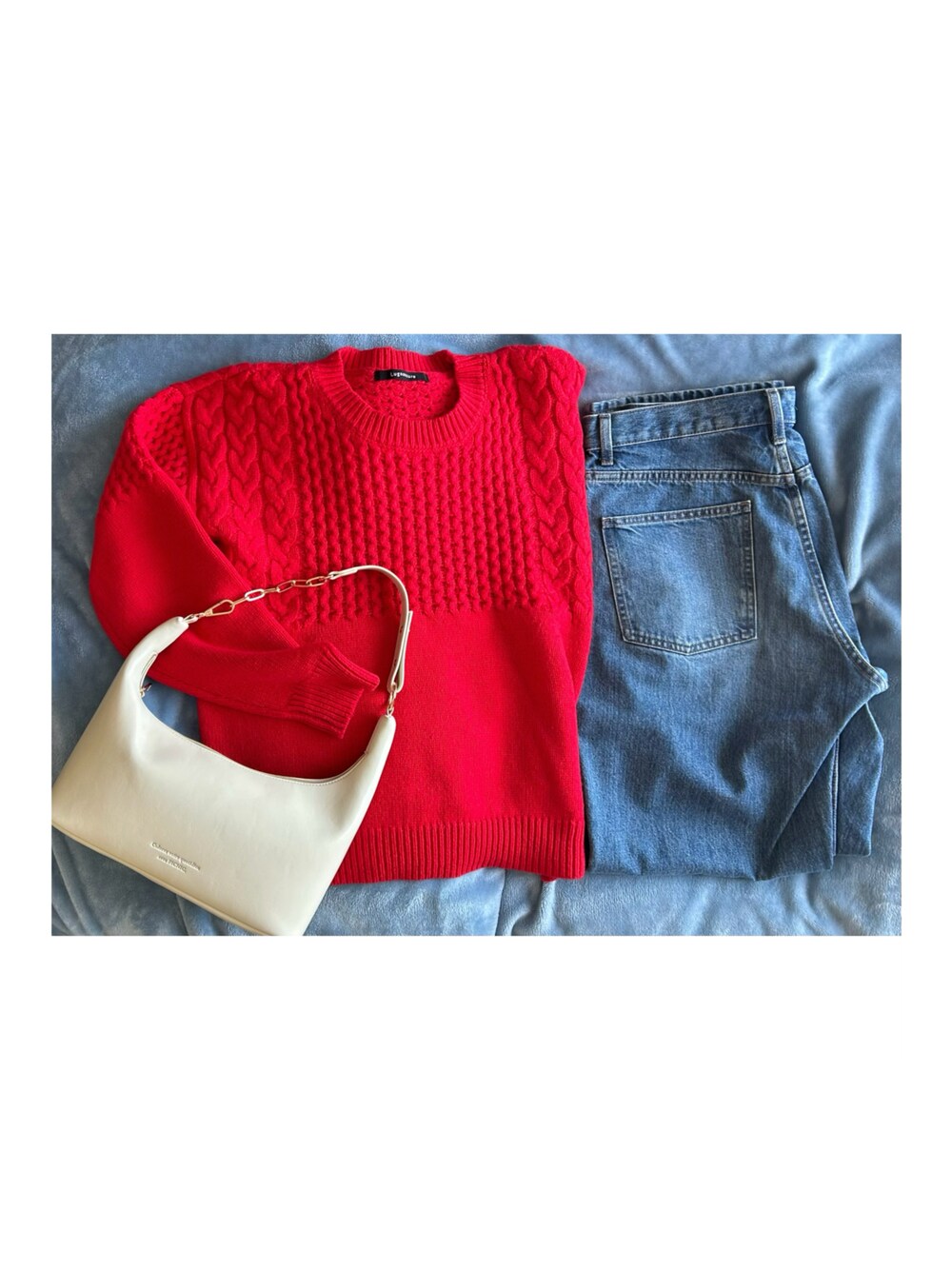 「ootd、outfit、lugnoncure、ユニクロ、UNIQLO、ROPEPICNIC、ROPE PICNIC」｜「ROPE' PICNICのリンクルエナメルワイドワンショルダー＆クラッチバッグ（ショルダーバッグ、ホワイト系）」を使った、ねあ／Neaさん（レディース・158cm）の春コーディネートの1枚目の写真