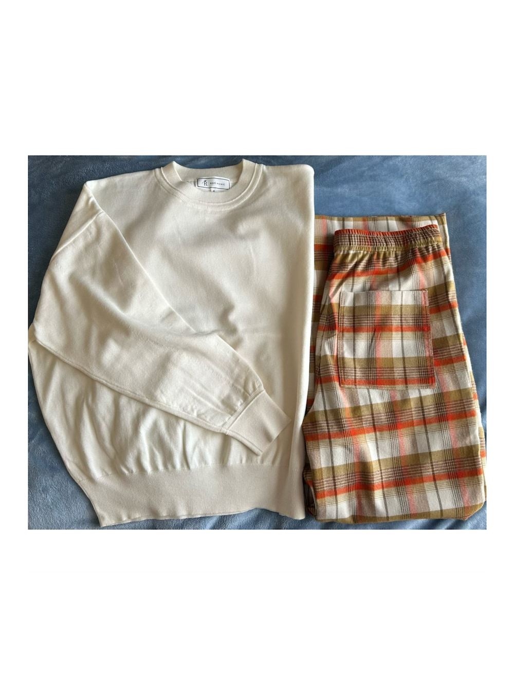 「ootd、outfit、今日のコーデ、coen、ROPEPICNIC、H&M、ムートンベスト」｜「coenのデイリーイージーセミワイド起毛チェックパンツ（その他パンツ、ホワイト系）」を使った、ねあ／Neaさん（レディース・158cm）の冬コーディネートの1枚目の写真