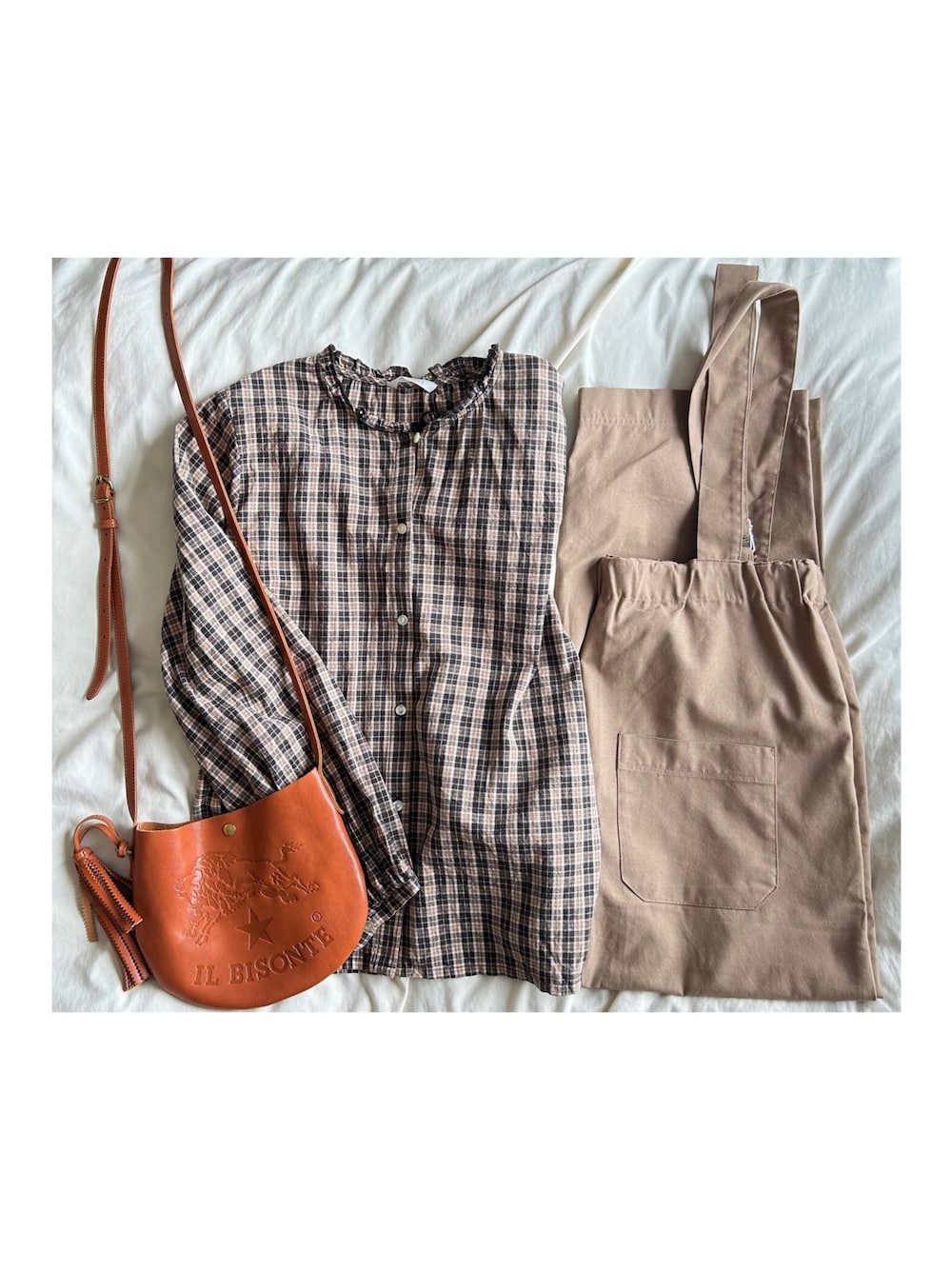 「ootd、outfit、今日のコーデ、ehka sopo、IL BISONTE」｜「ehka sopoの無地チェックアソートブラウス（シャツ/ブラウス、グレー系）」を使った、ねあ／Neaさん（レディース・158cm）の夏コーディネートの1枚目の写真