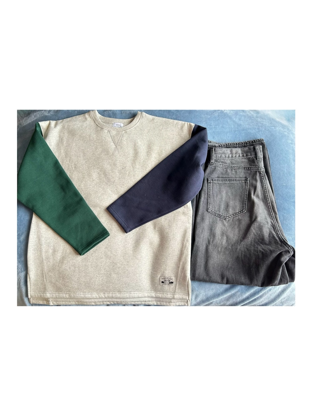 「outfit、coen、時間差投稿」｜「coenの【WEB限定】＜Parknik＞クレイジーパターンCVC裏起毛スウェット（スウェット、グレー系）」を使った、ねあ／Neaさん（レディース・158cm）の冬コーディネートの1枚目の写真
