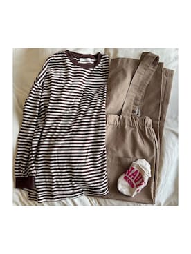「ehka sopo（エヘカソポ）のアイテム（サロペット/オーバーオール）」を使った、ねあ／Neaさん（レディース・158cm）の春コーディネート