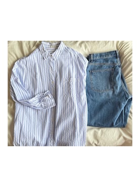 「UNIQLO（ユニクロ）のハイライズワイドストレートジーンズ（デニムパンツ）」を使った、ねあ／Neaさん（レディース・158cm）の春コーディネート