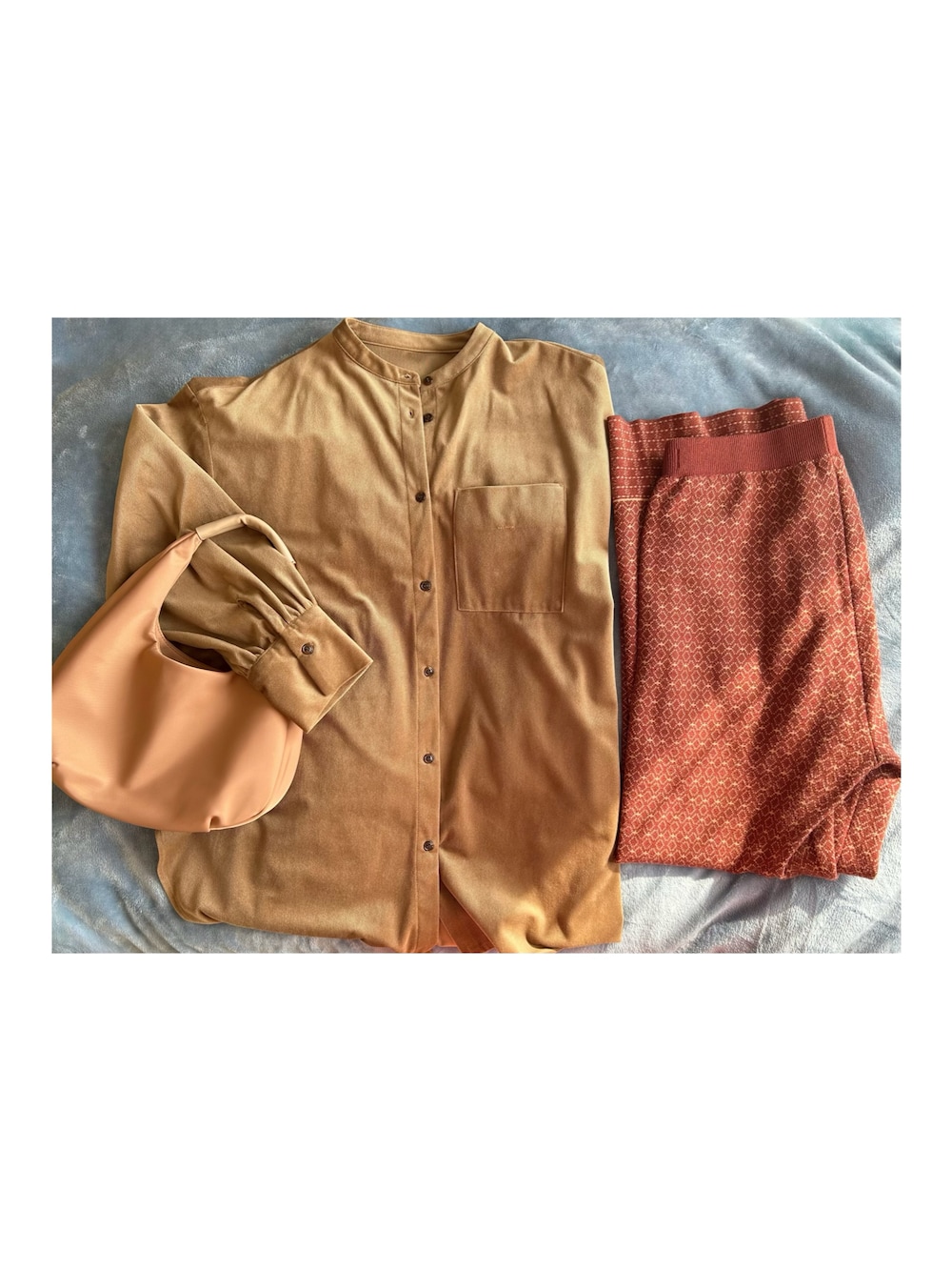 「outfit、ootd、今日のコーデ、Samansa Mos2、coen、KEYUCA」｜「coenのジャカードニットフレアパンツ（その他パンツ、レッド系）」を使った、ねあ／Neaさん（レディース・158cm）の冬コーディネートの1枚目の写真