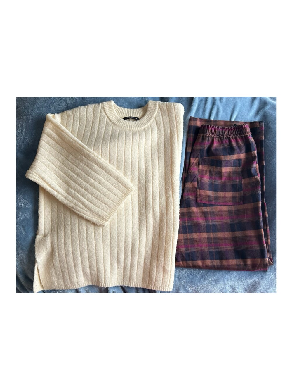 「outfit、coen、lugnoncure」｜「Lugnoncureのワイドリブチュニックニット（ニット/セーター、ホワイト系）」を使った、ねあ／Neaさん（レディース・158cm）の冬コーディネートの1枚目の写真