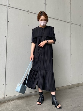 「プリーツ」｜「アイテム（ワンピース/ドレス）」を使った、sako_lemageさん（レディース・169cm）の春コーディネート