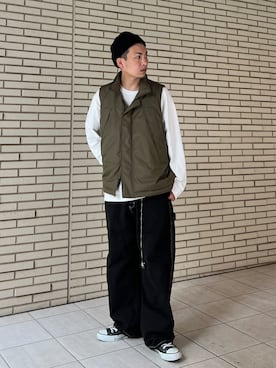 「SPINNS（スピンズ）のアイテム（ニットキャップ/ビーニー）」を使った、 松波 侑亮さん（メンズ・164cm）の秋コーディネート