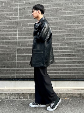 「タックイン」｜「アイテム（カバーオール）」を使った、 松波 侑亮さん（メンズ・164cm）の春コーディネート