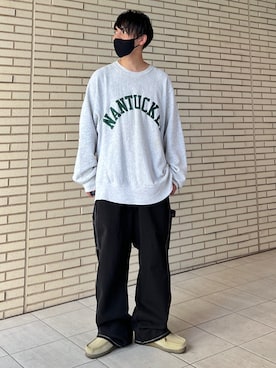 「アイテム（モカシン/デッキシューズ）」を使った、 松波 侑亮さん（メンズ・164cm）の秋コーディネート
