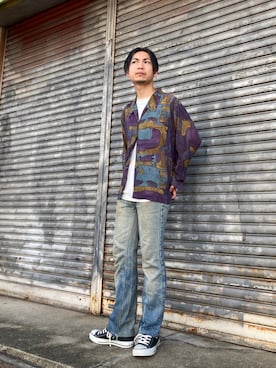 パープル系のアイテムを使った 大須 のメンズ人気ファッションコーディネート Wear