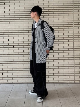 「EDWIN（エドウィン）のアイテム（オールインワン・サロペット）」を使った、 松波 侑亮さん（メンズ・164cm）の夏コーディネート