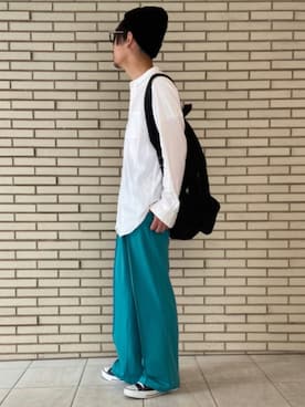 「SPINNS（スピンズ）のアイテム（ニットキャップ/ビーニー）」を使った、 松波 侑亮さん（メンズ・162cm）の秋コーディネート
