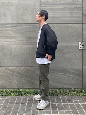 「URBAN RESEARCH Sonny Label（アーバンリサーチサニーレーベル）のアイテム（MA-1）」を使った、 松波 侑亮さん（メンズ・164cm）の春コーディネート