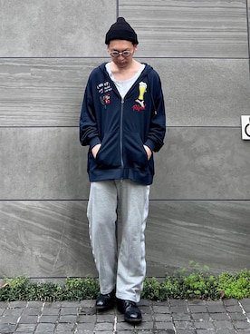 「NO NEED（ノーニード）のアイテム（トップス）」を使った、 松波 侑亮さん（メンズ・164cm）の春コーディネート