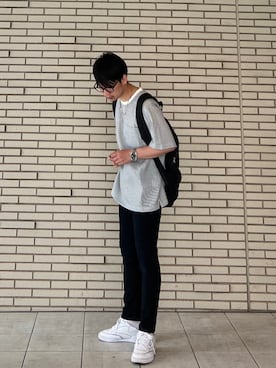 「URBAN RESEARCH Sonny Label（アーバンリサーチサニーレーベル）の『吸水速乾』『セットアップ対応』クイックドライワイドTシャツ（Tシャツ/カットソー）」を使った、 松波 侑亮さん（メンズ・164cm）の夏コーディネート